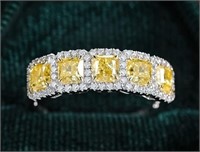 1.5ct Natural Yellow Diamond 18Kt Gold Ring