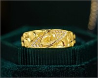 0.55ct Natural Yellow Diamond 18Kt Gold Ring