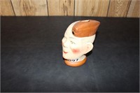 Chalkware Soldier head Vase Planter (Chia Pet)