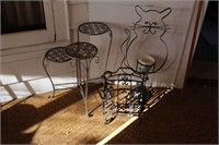 Iron Plant Stand & Magazine Rack