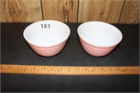 (2) Pyrex Pink Bowls