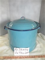 Blue Granite Ware Large Canning / Steamer Pot