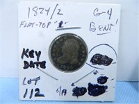1824/2 Capped Bust Dime, Flat Top (1) G-4 (bent),