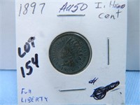 1897 Indian Head Cent, AU-50