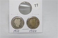 1910/1910-D Barber Dimes Both G