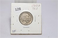1913-D Ty 1 Buffalo Nickel VF