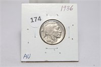 1936 Buffalo Nickel AU