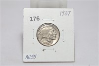 1937 Buffalo Nickel AU55