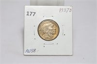 1937-D Buffalo Nickel AU58