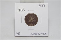 1858 Large Letter Flying Eagle Cent VG