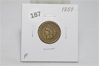 1859 Indian Head Cent F