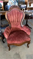 Red  antique parlor chair