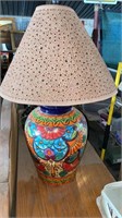 Multicolor Talavera lamp / metal shade