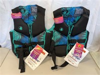 LOT OF 2 WOMANS M BODY GLOVE LIFE JACKET  33"-37"
