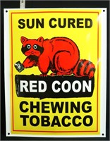Porcelain Red Coon Tobacco sign