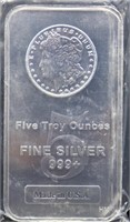 5 troy oz silver bar