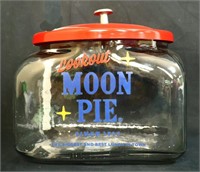 Square glass Moon Pie canister
