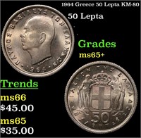 1964 Greece 50 Lepta KM-80 Grades GEM+ Unc