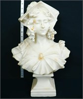 Vntg 16in marble lady bust