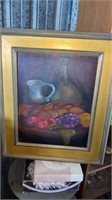 Canvas print fruit bowl signed CB.  23” x 27”