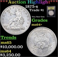 ***Auction Highlight*** 1875-s Trade Dollar $1 Gra