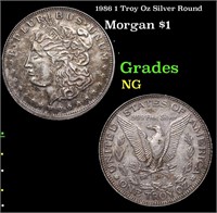 1986 1 Troy Oz Silver Round Morgan Dollar $1 Grade
