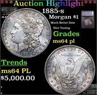 ***Auction Highlight*** 1885-s Morgan Dollar $1 Gr