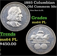 1893 Columbian Old Commem Half Dollar 50c Grades C