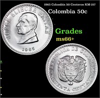 1965 Colombia 50 Centavos KM-217 Grades GEM++ Unc