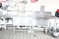 4 BIN COMMERCIAL STAINLESS SINK