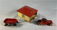 1930s Marx Toy Magic Garage & Car & Wagon