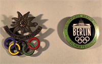 Pair 1936 Berlin Olympics Badges