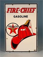 Fire-Chief Gasoline Texaco Porcelain Sign