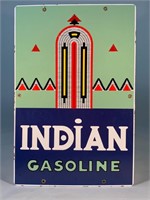 Indian Gasoline Porcelain Sign