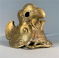Antique Asian Chinese Helmet Inkwell