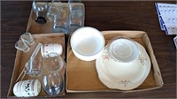 3 flats miscellaneous glassware