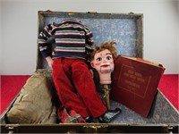 FRED MAHER VENTRILOQUIST PUPPET, BOOK & CASE
