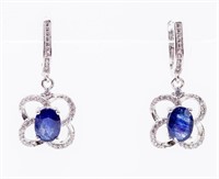 Jewelry Sterling Silver Sapphire Earrings