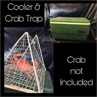 CRAB TRAP & COOLER LOT  / 2 PCS