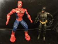 SPIDERMAN / 15" & BATMAN  / 13" ACTION FIGURES / 2