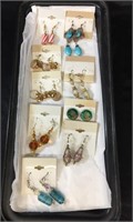FASHION EARRINGS / JEWELRY LOT / 9 PAIRS