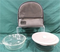 2-VINTAGE CLEAR GLASS BAKING DISHES*ANCHOR HOCKING