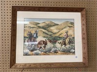 Signed Howard Smith Framed & Matted Wild West