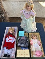 K - LOT OF 3 COLLECTOR DOLLS (W2)