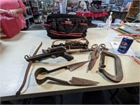 Lot of VTG tools, cross bow with tool bag