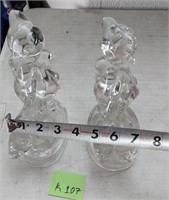 K - PAIR OF GLASS FIGURINES 8"T (K107)