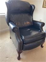 Navy Leather Recliner
