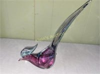 rare mid century murano art glass amethyst bird