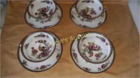 Double Handled Cream Soup Cup & Saucers 8pc