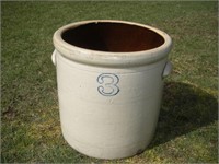 3 Gallon Crock - cracked & chipped
